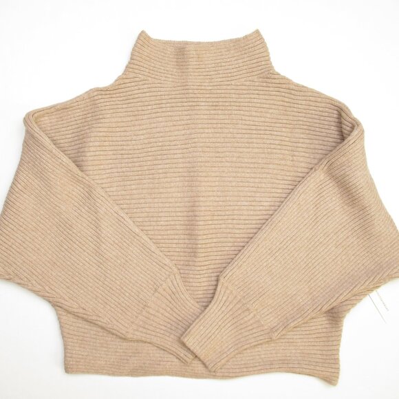 Anthropologie The Kendall Mock-Neck Sweater Neutral Brown XL - Picture 4 of 13